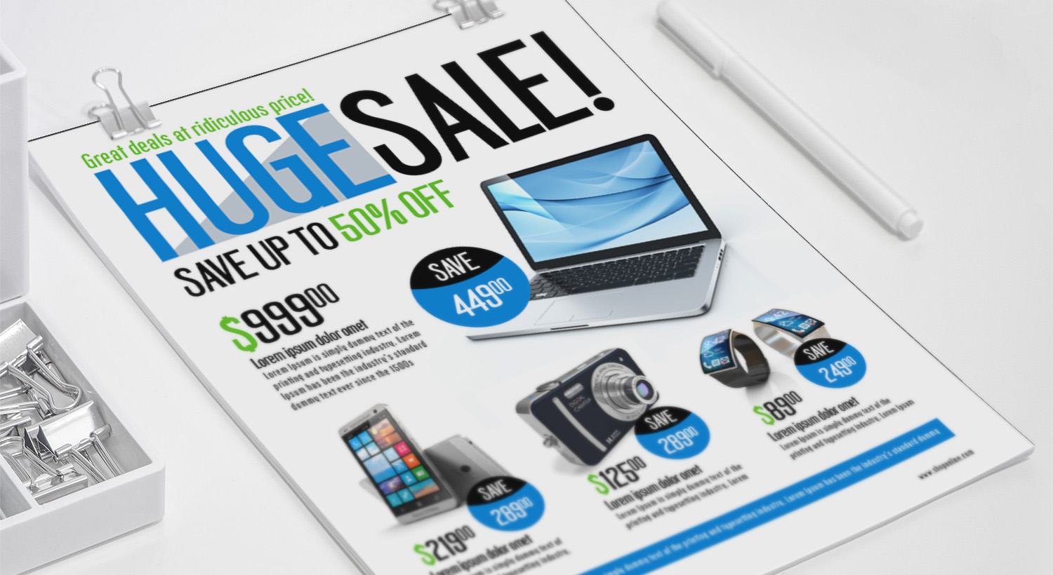 flyer with catchy headline