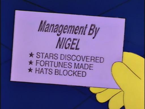 Management by Nigel Business Card (The Simpsons) Management by Nigel Business Card (The Simpsons)