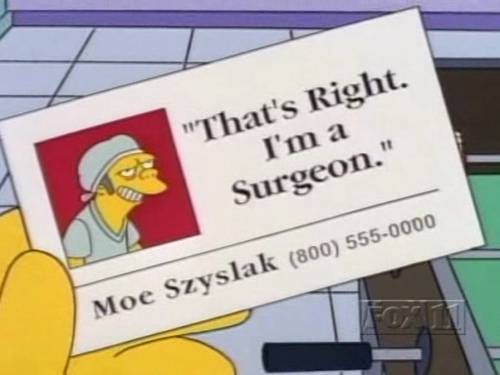 Moe Szyslak Business Card (The Simpsons) Moe Szyslak Business Card (The Simpsons)