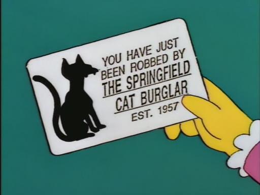 Springfield Cat Burglar Business Card (The Simpsons) Springfield Cat Burglar Business Card (The Simpsons)