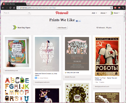 NextDayFlyers' "Prints We Like" Pinterest Board NextDayFlyers' "Prints We Like" Pinterest Board