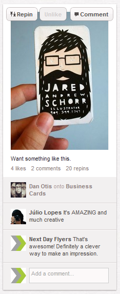 PinterestCommentScreenShotSM Interact with other pinners! Comment on content you find interesting.