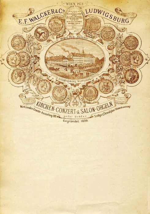 Walcker Orgelbau Pipe Organs vintage letterhead