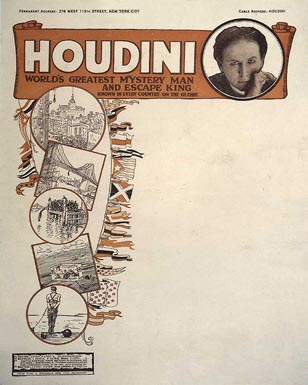 Harry Houdini antique letterhead