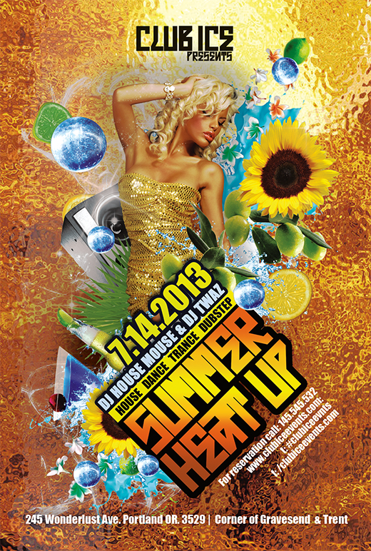 club girl summer flyer photoshop template summer_flyer_3_template