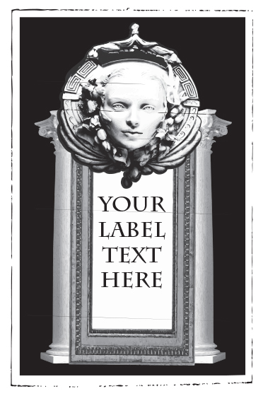 roman wine label design 4x6