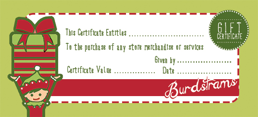 elf gift certificate