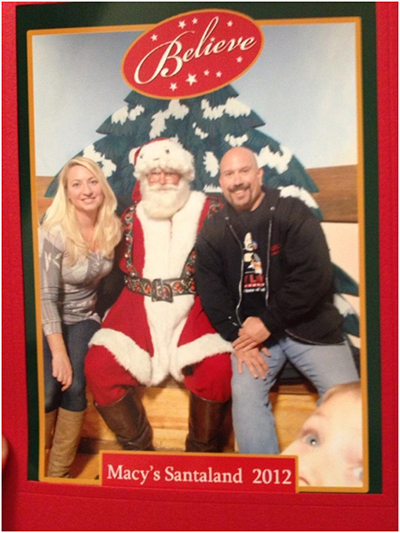 santa photo bomb greeting card