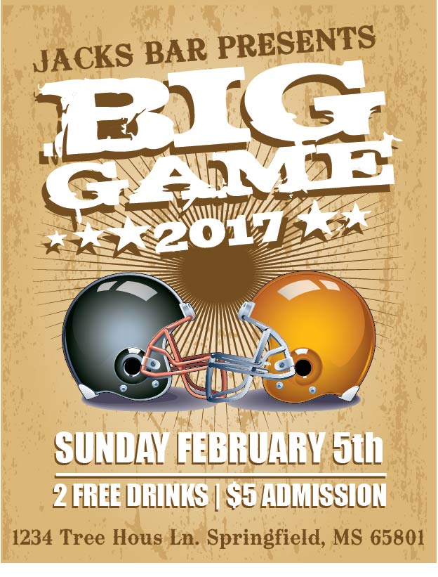 Football flyer templates for the big game
