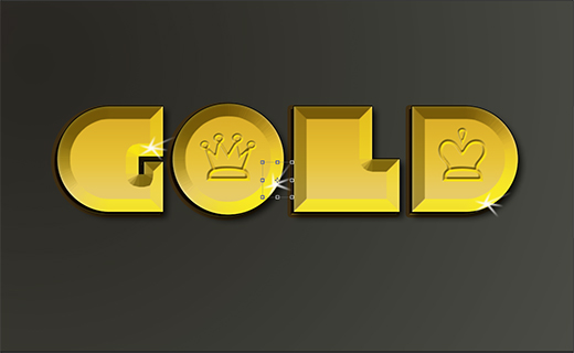 easy gold psd font effect
