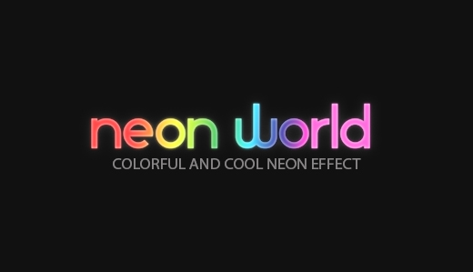 neon style font effect photoshop