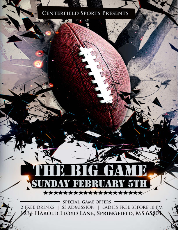 Football flyer templates for the big game