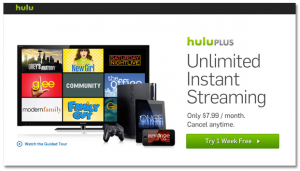 Hulu Plus Landing Page