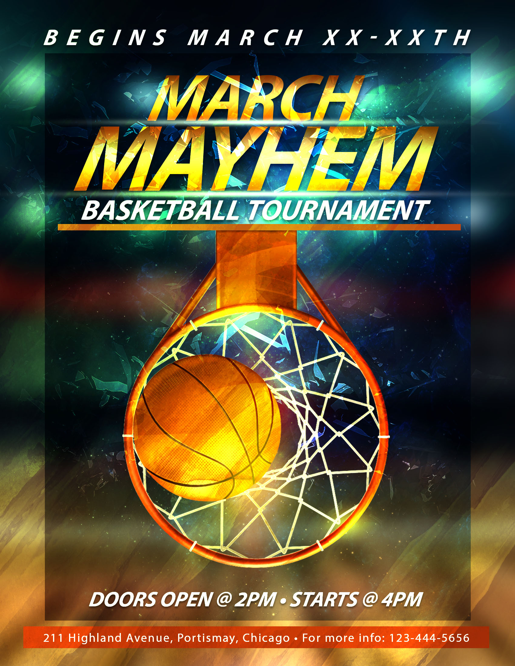 Download March madness basketball flyers template March madness basketball flyers template