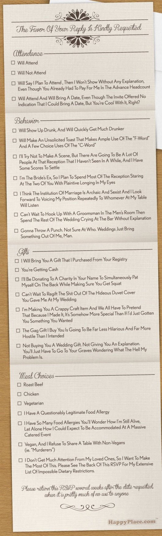funny wedding invitation