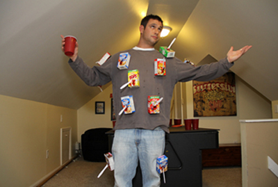 Take advantage of the pun cereal killer. Cereal killer Halloween costume idea