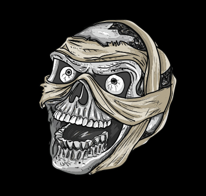 mummy skull vector