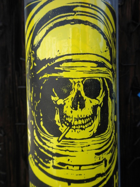 street art astronaut skull sticker