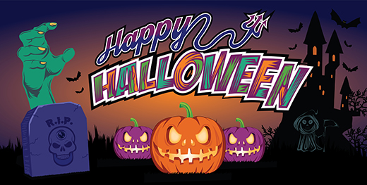 halloween vinyl banner vector template