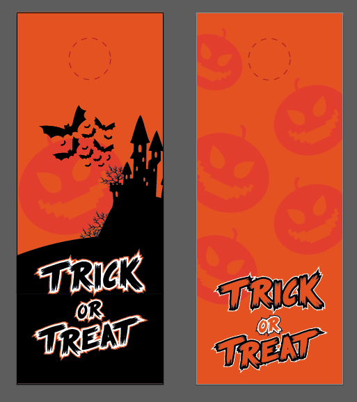 door hanger vector halloween template