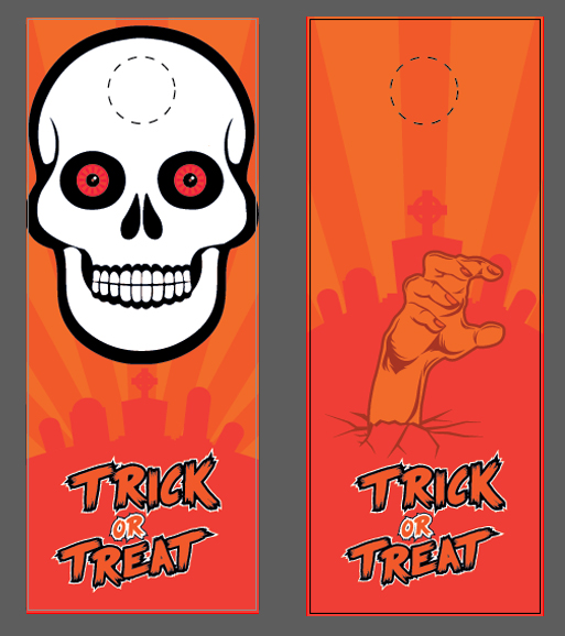 halloween vector door hanger template