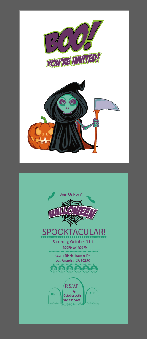 halloween vector invitation template