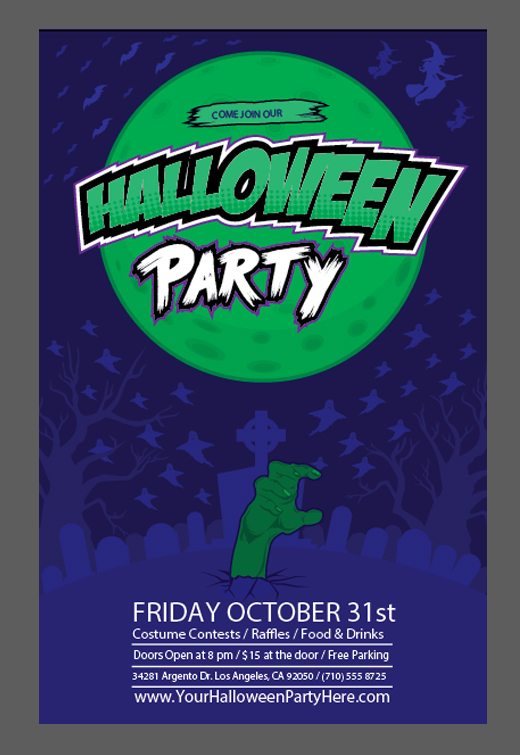 halloween party poster vector