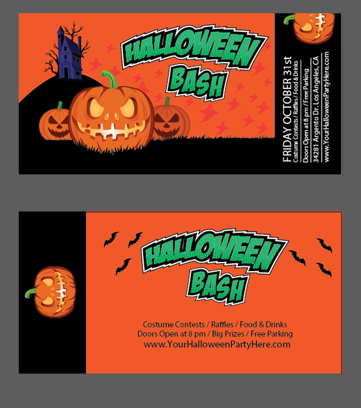 halloween vector tickets template