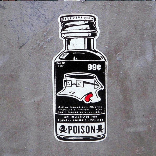 poison bottle street art sticker