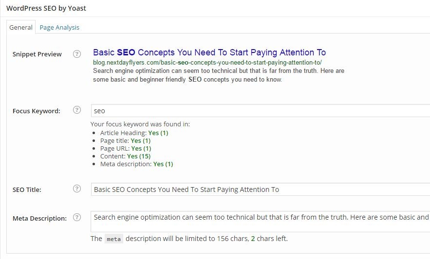 Wordpress SEO by Yoast screenshot of meta data seo1