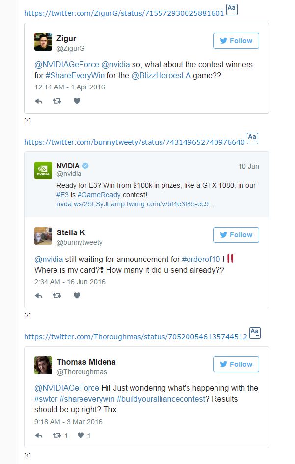 NVIDIA social media contest failure