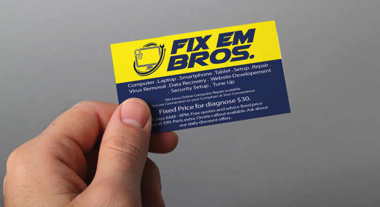 A business card with too much information can reduce legibility. Business card with too much information.