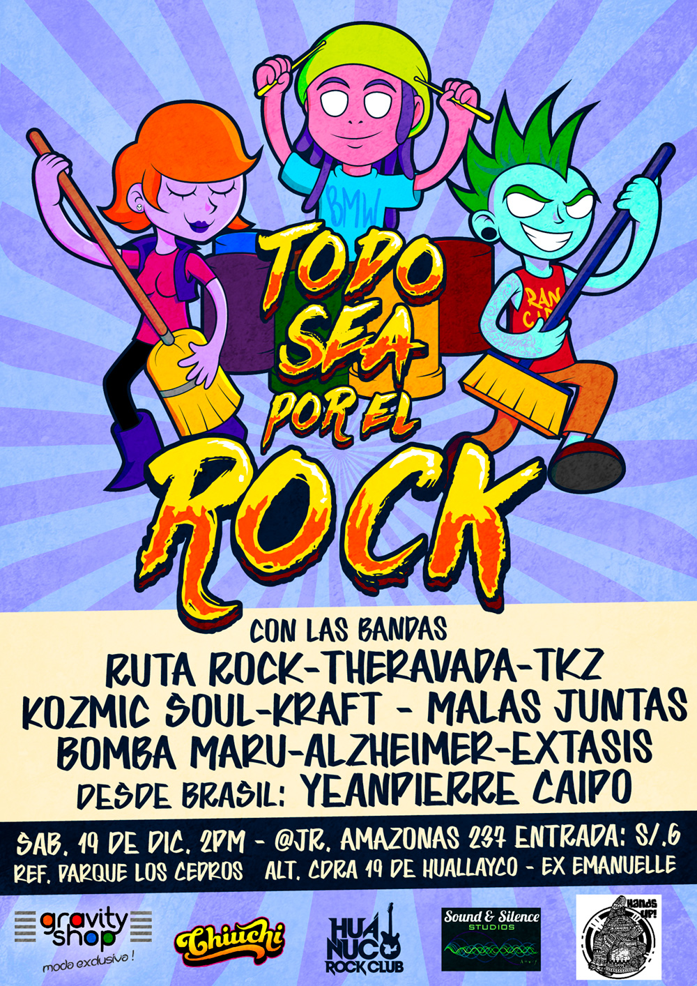 cartoon rock concert flyer by Bjorn Anka