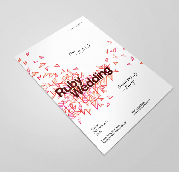 geometric anniversary party flyer by Matt Pealing