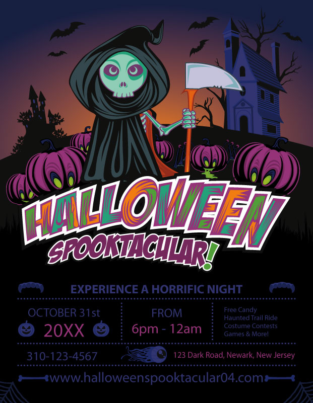 halloween flyer template grim reaper