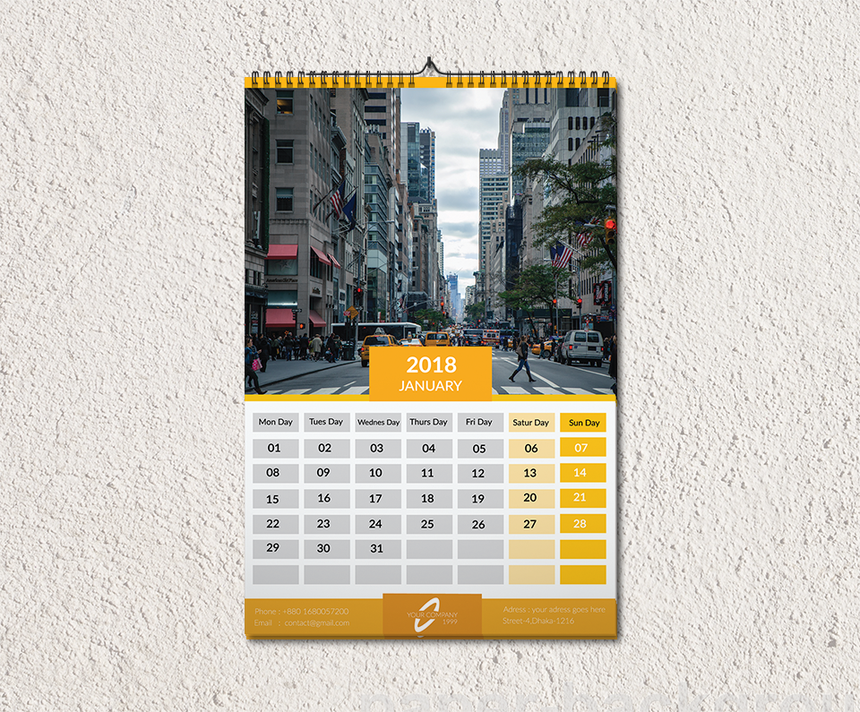 Wall Calendar 2018 by Abu Sayed