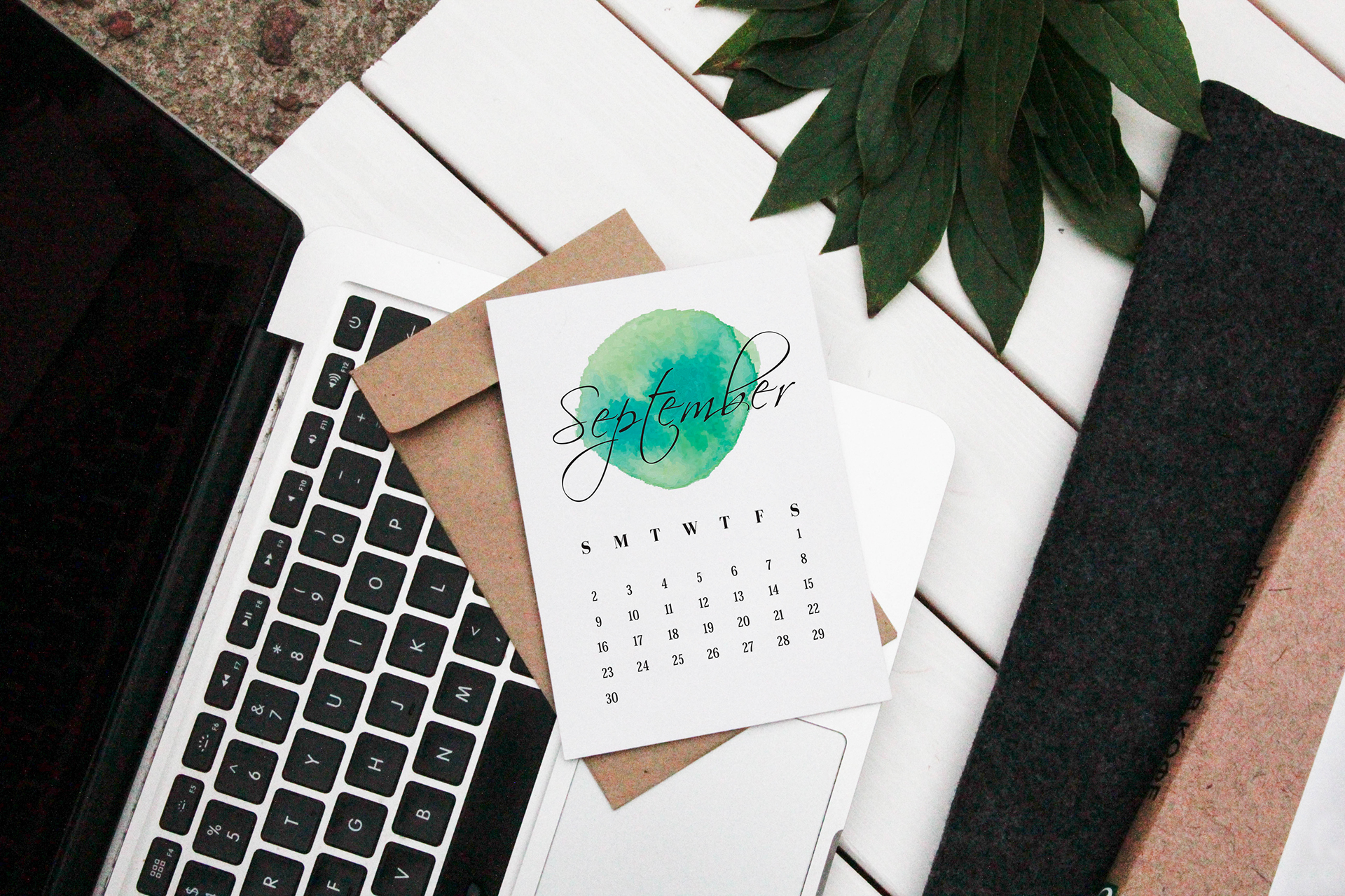 Watercolor printable A6 calendar 2018 by Mary Revina