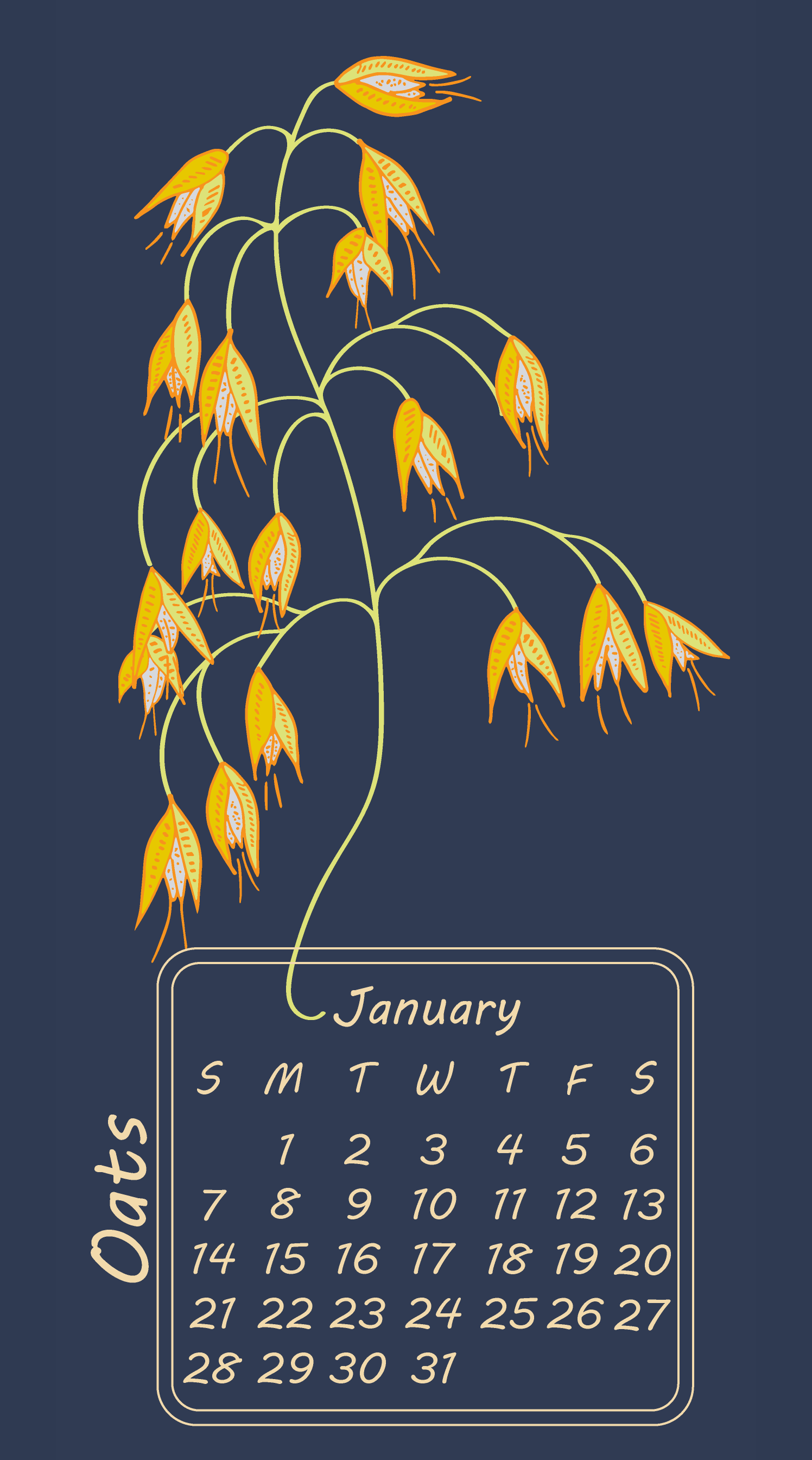 Spoonflower Calendar 2018 - Grains