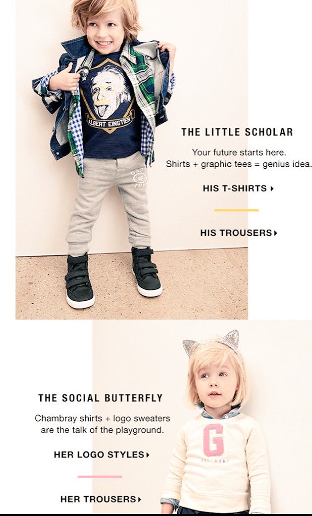 Gap presents a sexist outdoor print ad for kids Gap sexist ad