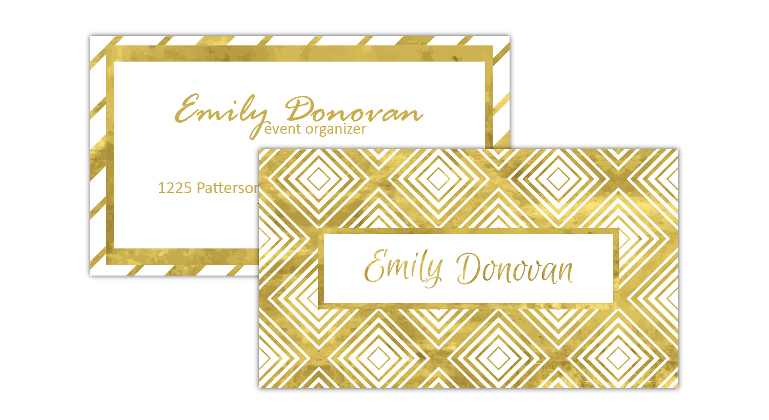 Gold foil stamping can make your business card design elegant. Gold foil stamping in business card.