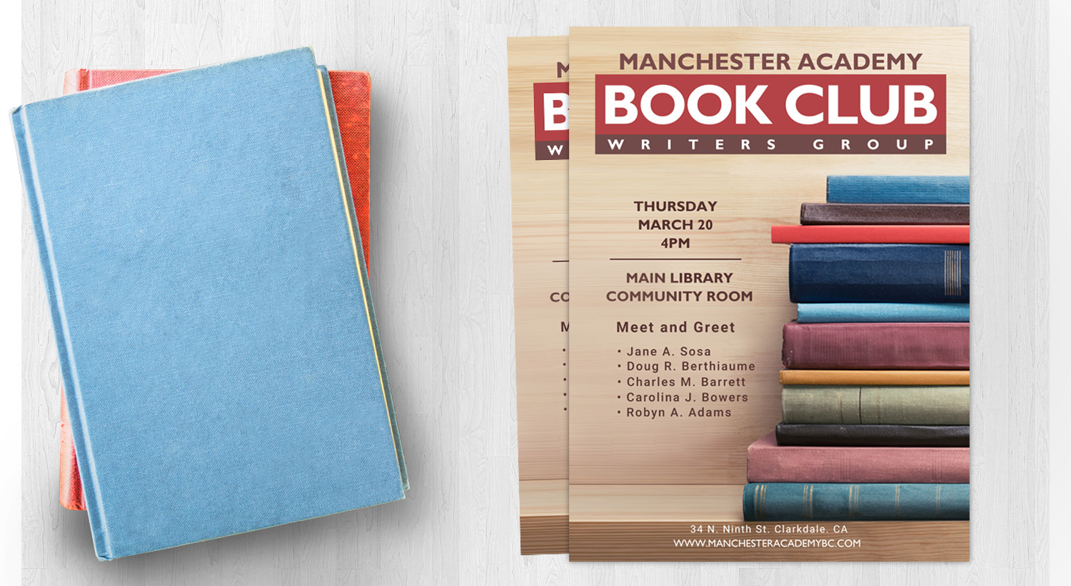 Limit your font choices to two or three Book flyers with limited fonts