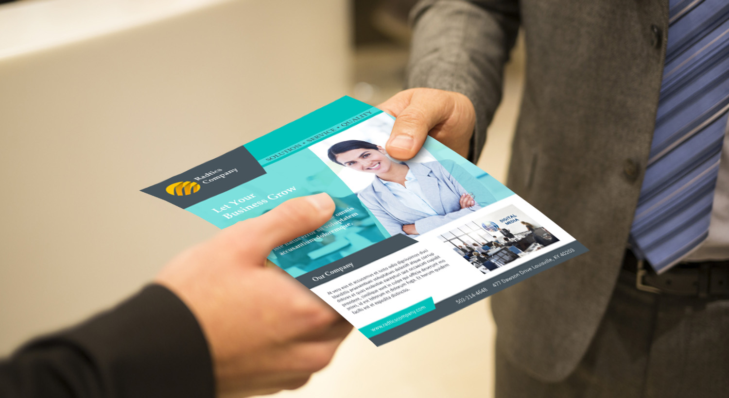 Incorporate your logo to your flyer design Flyer with visible logo