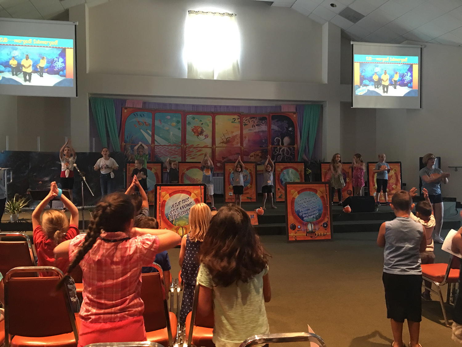 One of the many activities of Sonrise Church. Kids in a worship activity hosted by the Sonrise Church