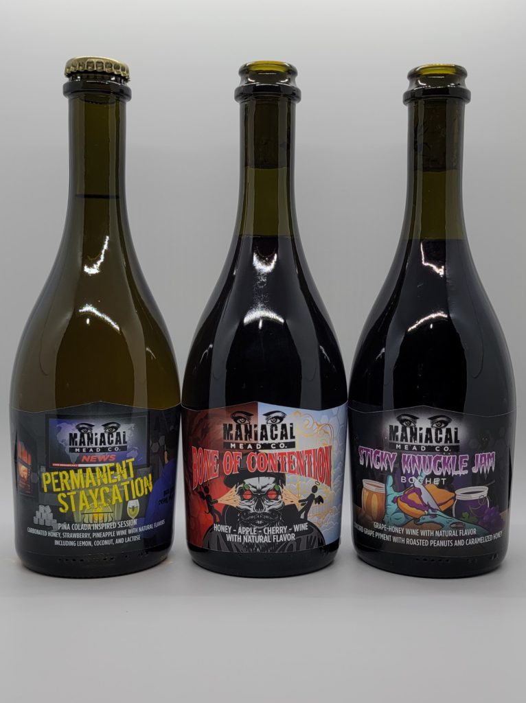 Maniacal Mead custom wine labels