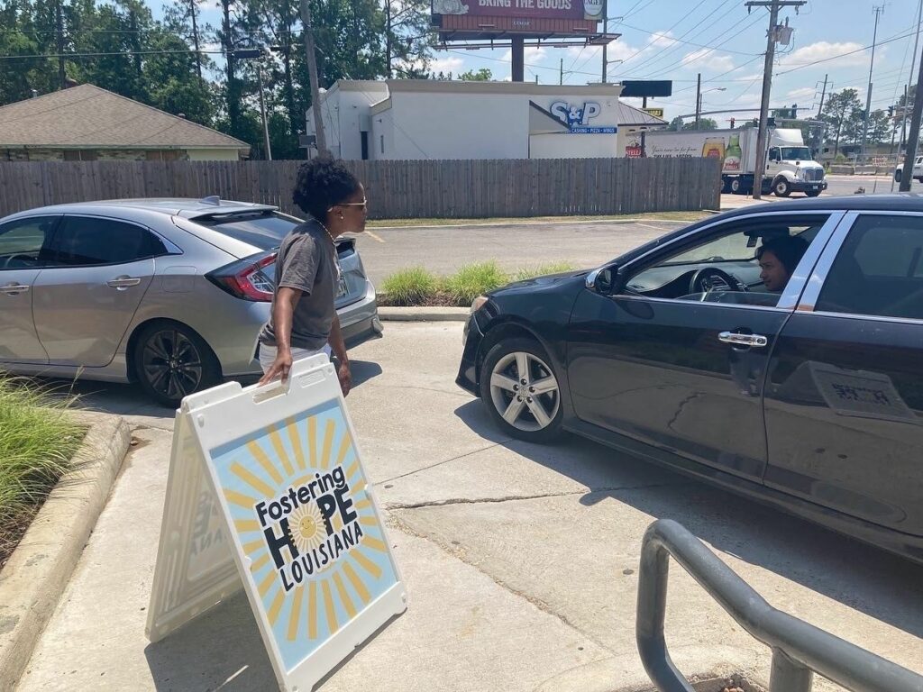directing traffic with a frame signs