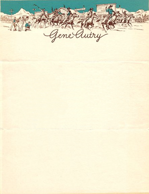 Gene Autry vintage letterhead