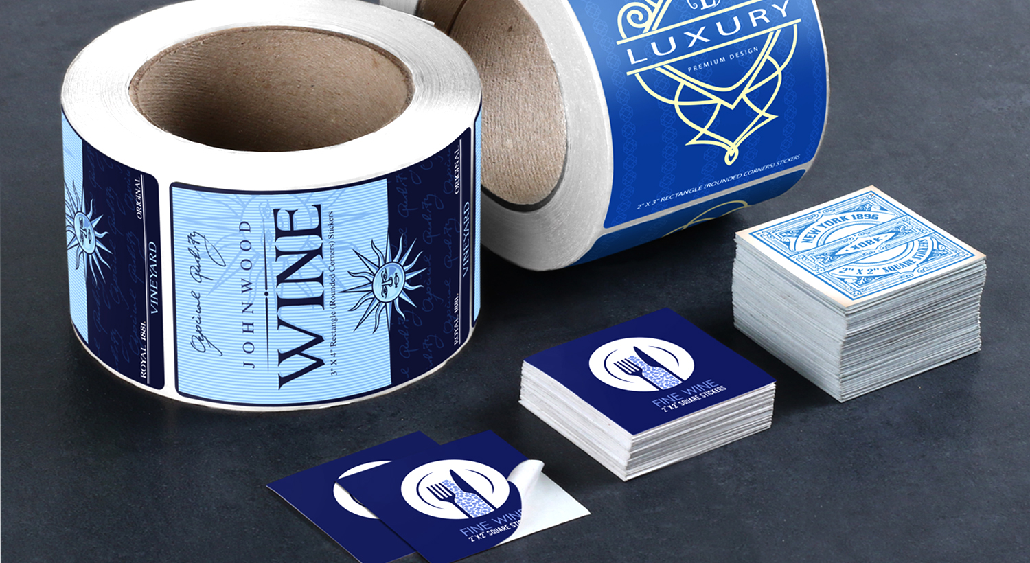 Set of decals for sticker marketing