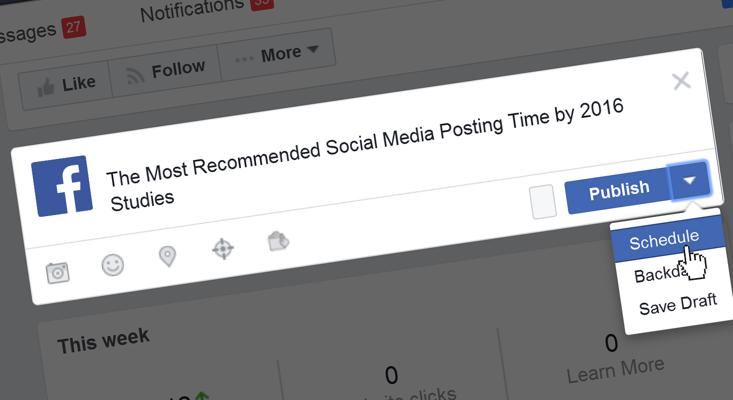 Recommended social media posting time from studies