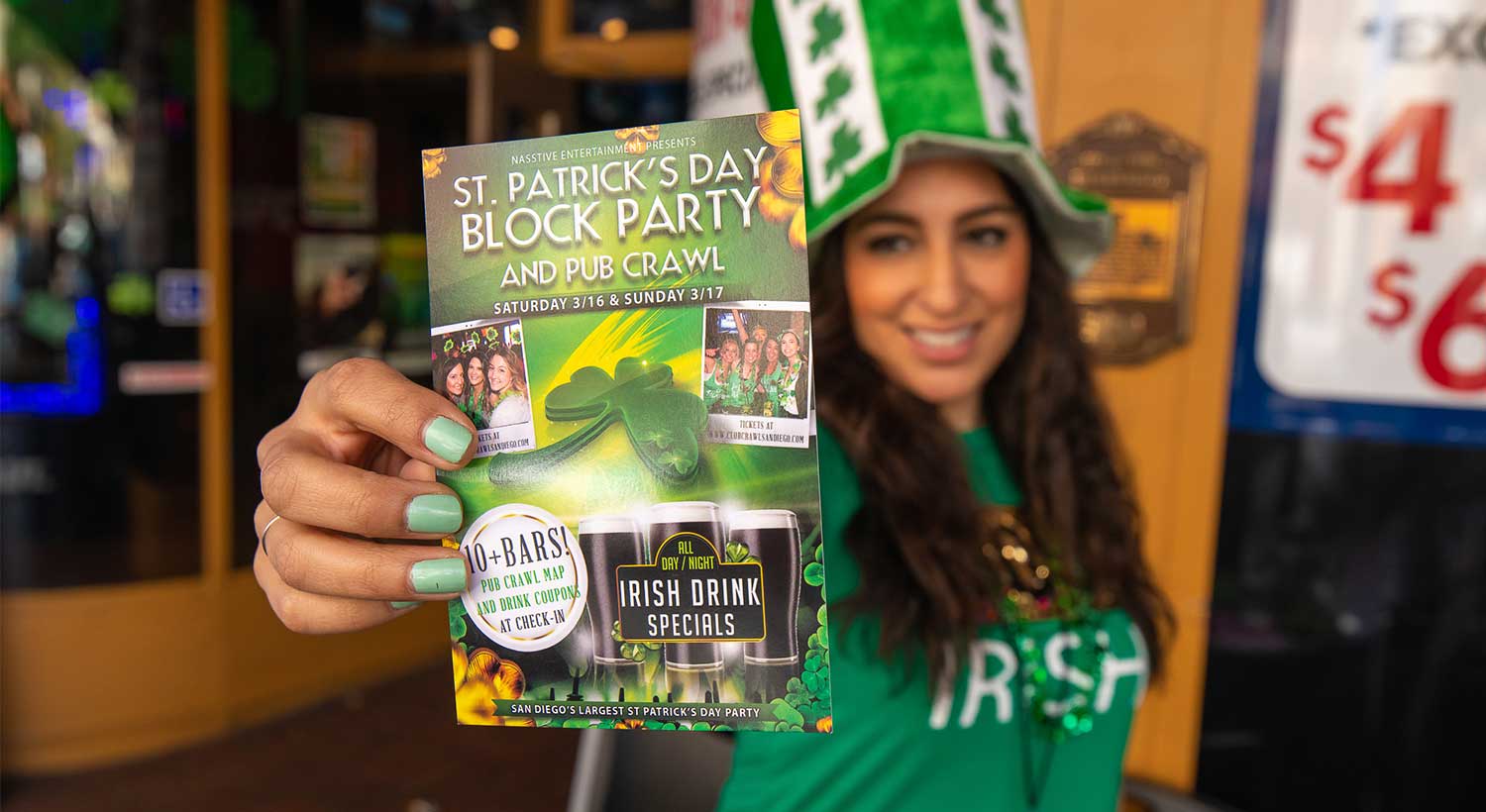 Nasstive Entertainment Rack Cards for St. Patrick's Day Event