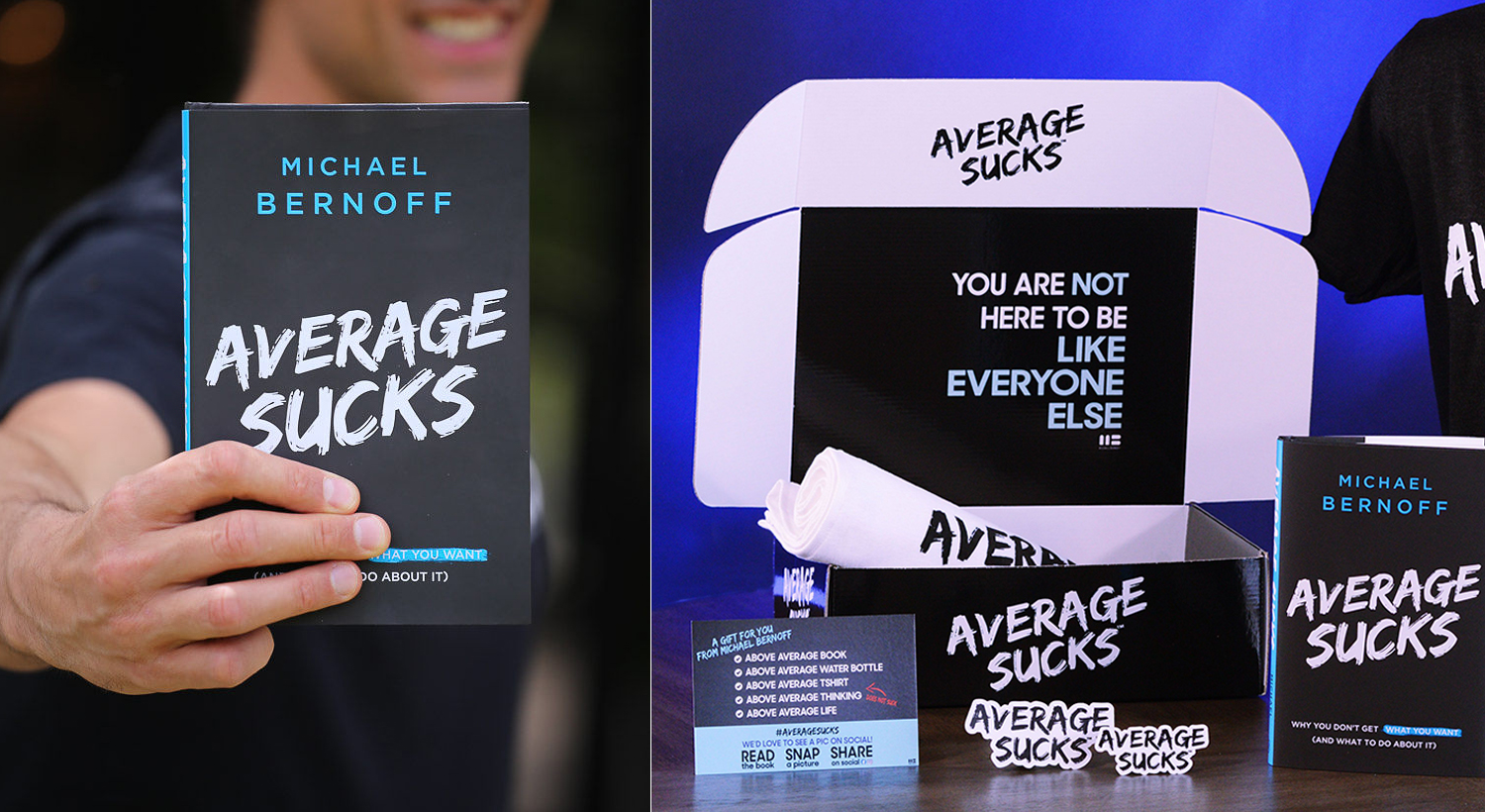 Average Sucks book, custom boxes